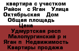 квартира с участком › Район ­ с.Яган › Улица ­ Октябрьская › Дом ­ 26 › Общая площадь ­ 36 › Цена ­ 600 000 - Удмуртская респ., Малопургинский р-н, Яган п. Недвижимость » Квартиры продажа   